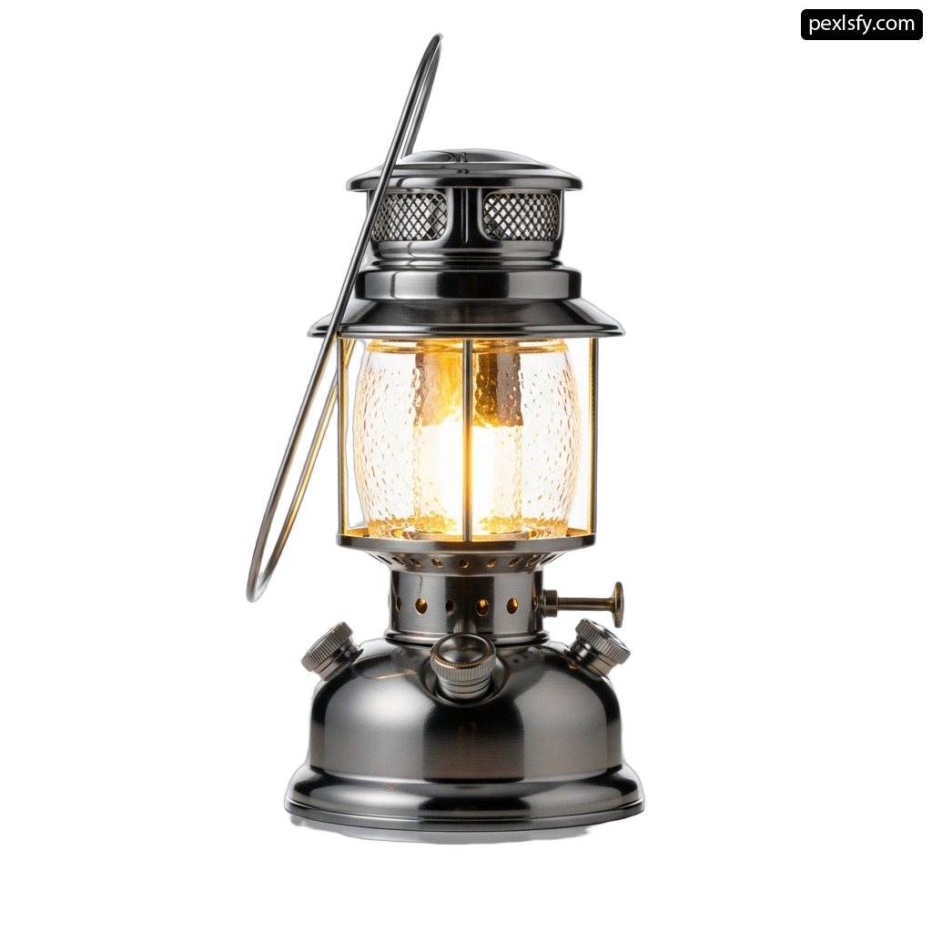 Black lantern with a light on top of it png transparent background