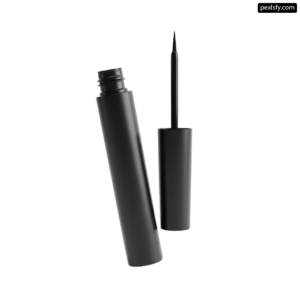 Black liquid eyeliner on a white background png transparent background