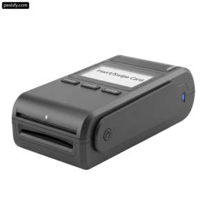 Black printer sitting on top of a white surface png transparent background