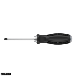 Black screwdriver on a white background png transparent background