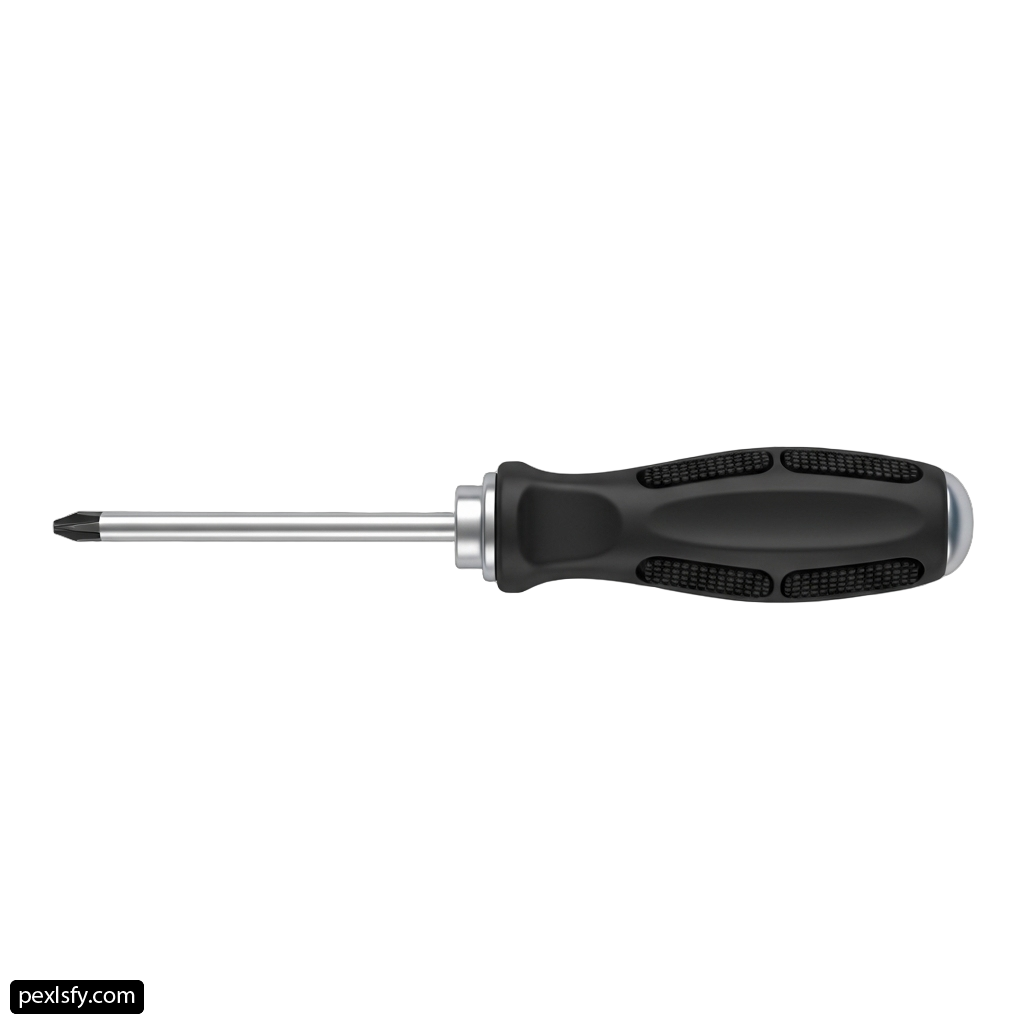 Black screwdriver on a white background png transparent background