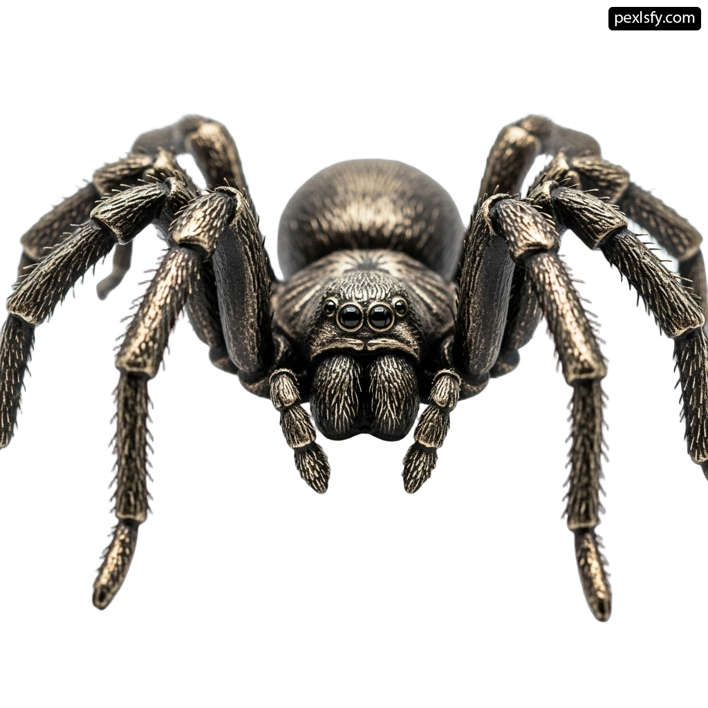 Black spider on a white background png transparent background