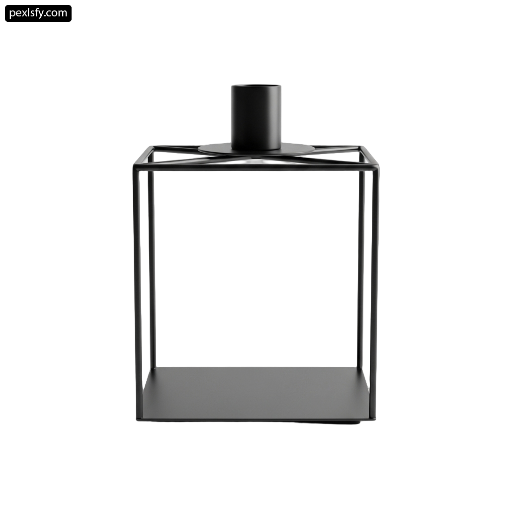 Black table with a candle on top of it png transparent background