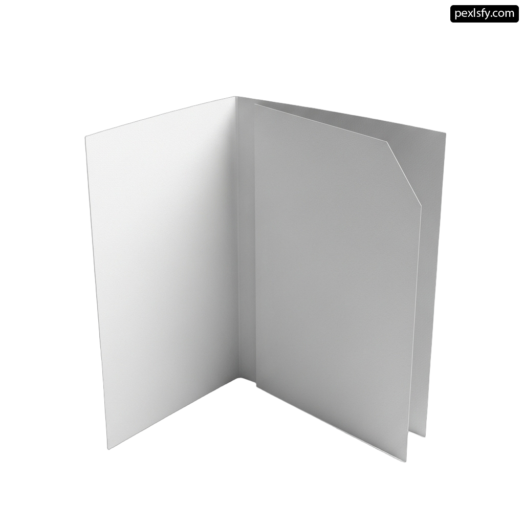 Blank white folder on a white background png transparent background