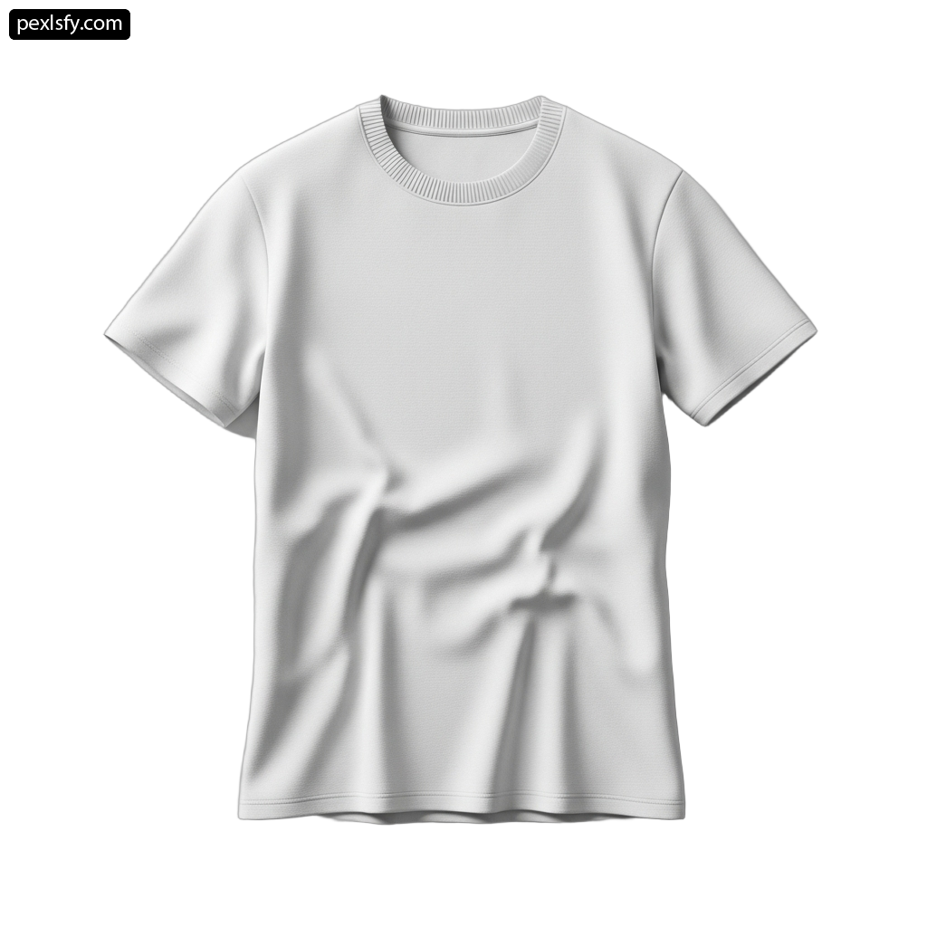 Blank white t-shirt on a white background png transparent background