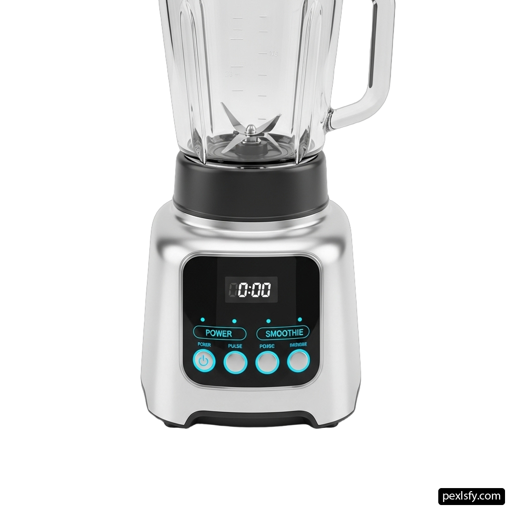 Blender with a digital display on top of it png transparent background