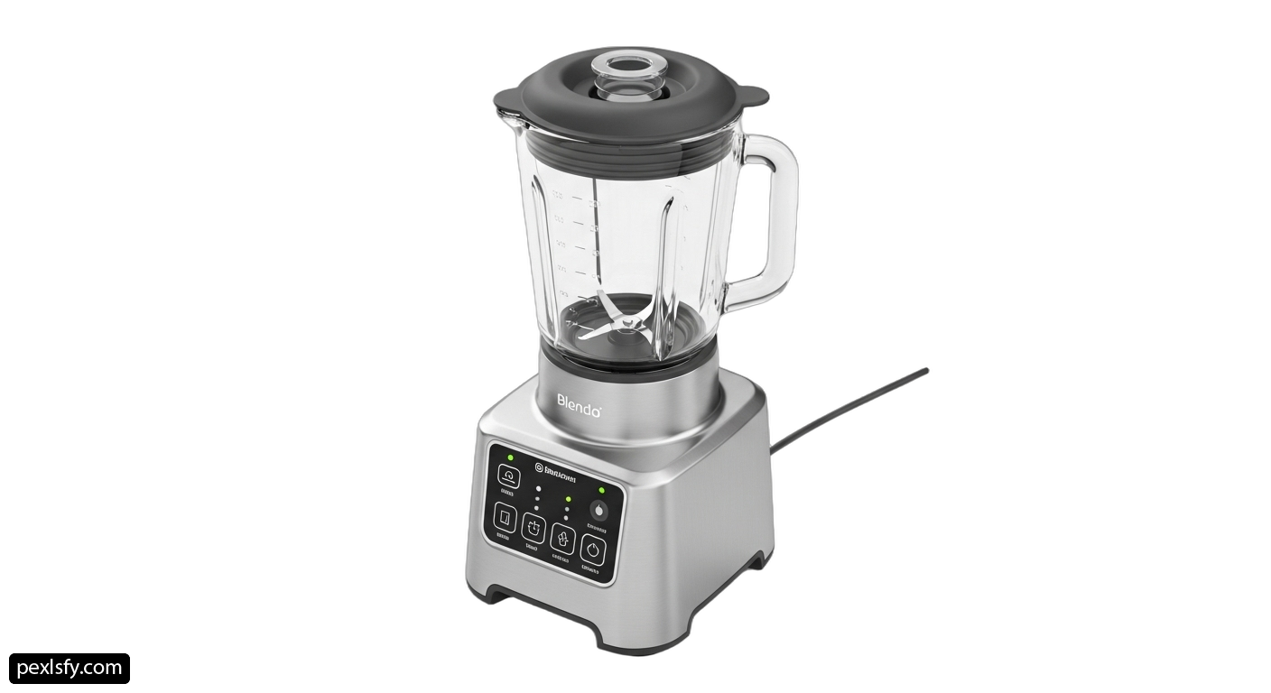 Blender with a glass jar on top of it png transparent background