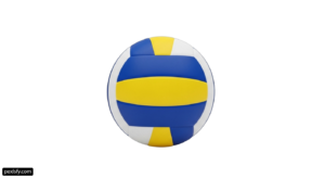 Blue and yellow volleyball ball on a white background png transparent background