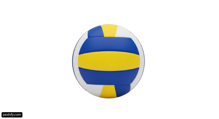 Blue and yellow volleyball ball on a white background png transparent background