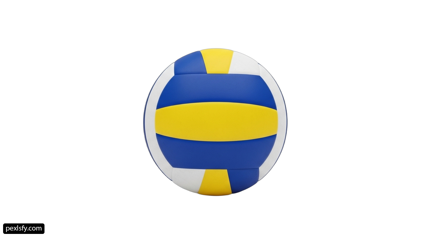 Blue and yellow volleyball ball on a white background png transparent background