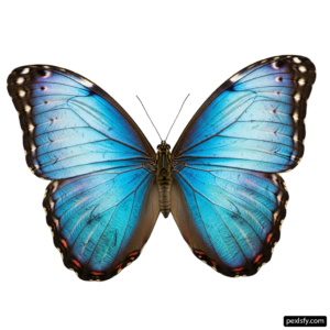 Blue butterfly on a white background png transparent background