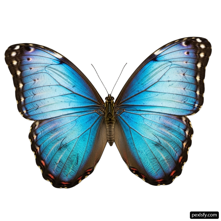 Blue butterfly on a white background png transparent background