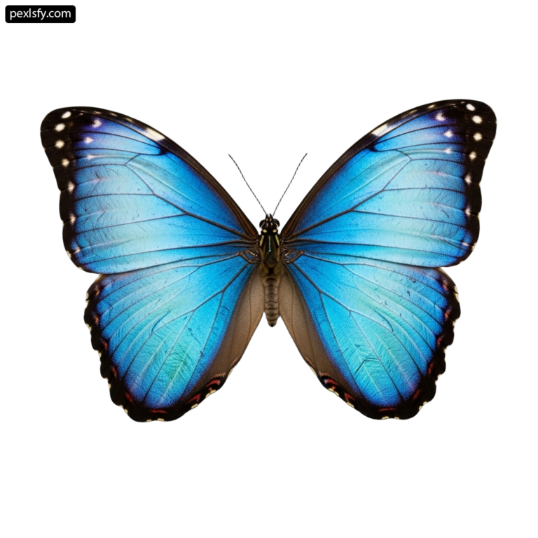 Blue butterfly on a white background png transparent background