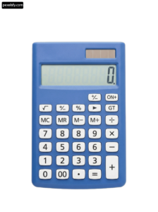 Blue calculator on a white background png transparent background