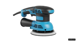 Blue orbital sander on a white background png transparent background