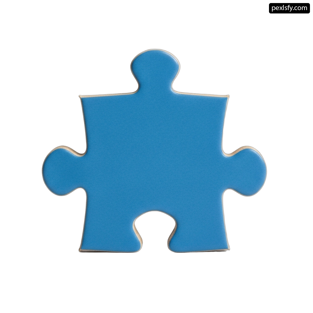 Blue puzzle piece on a white background png transparent background