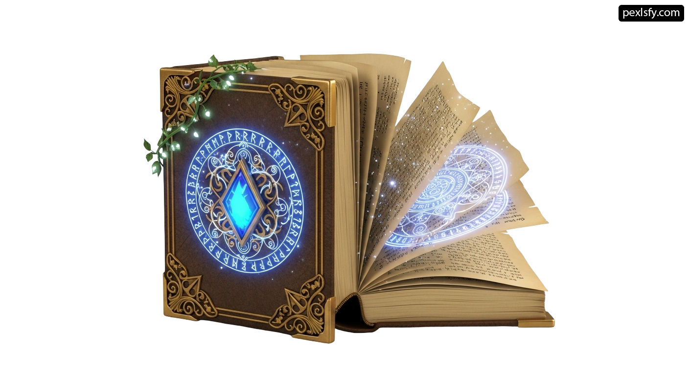 Book with a blue and gold design on it png transparent background