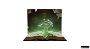 Book with a hand reaching out of it png transparent background