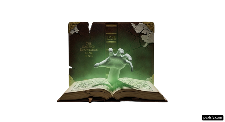 Book with a hand reaching out of it png transparent background