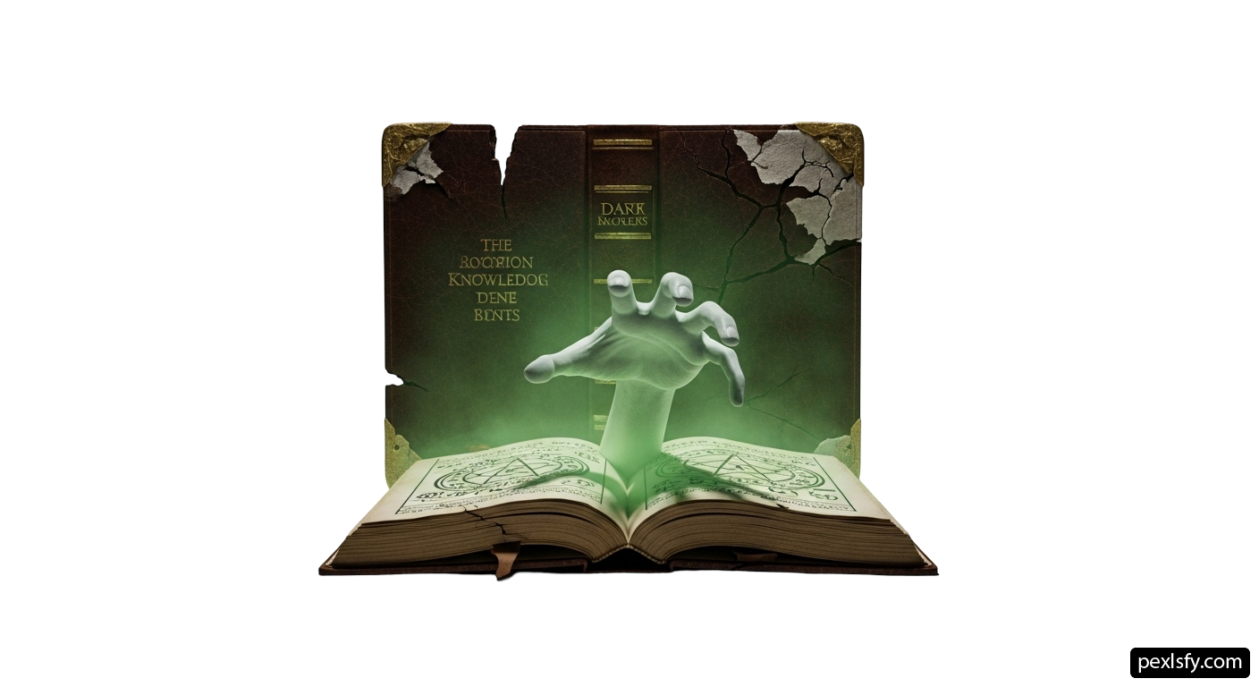 Book with a hand reaching out of it png transparent background