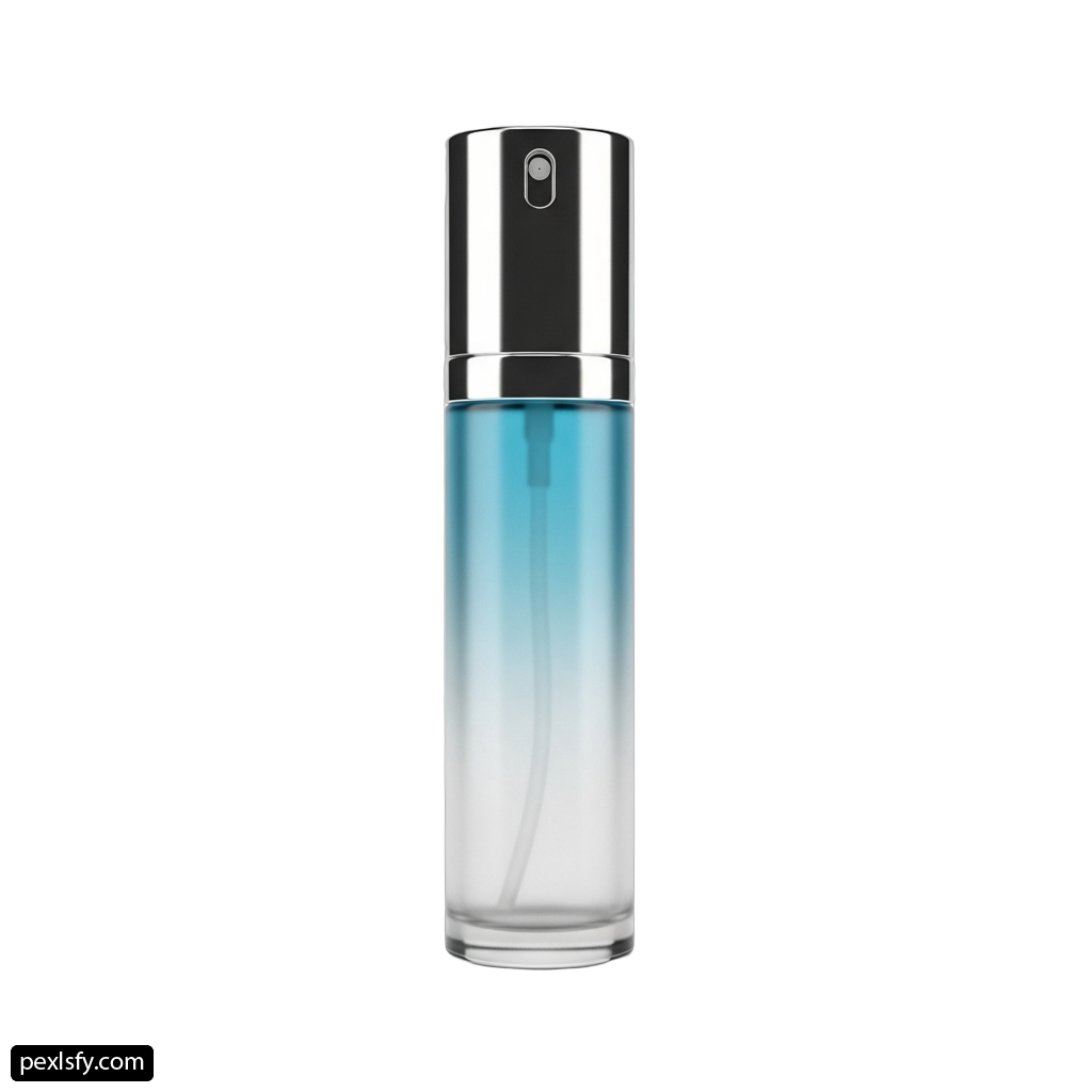 Bottle of blue liquid sitting on top of a white surface png transparent background