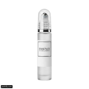 Bottle of essence rollerball perfume on a white background png transparent background