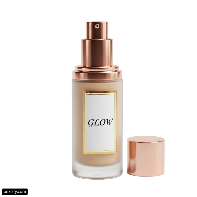 Bottle of glow serum next to a jar of serum png transparent background