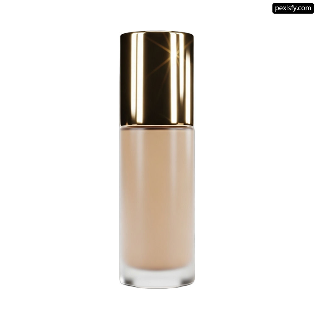 Bottle of liquid foundation on a white background png transparent background