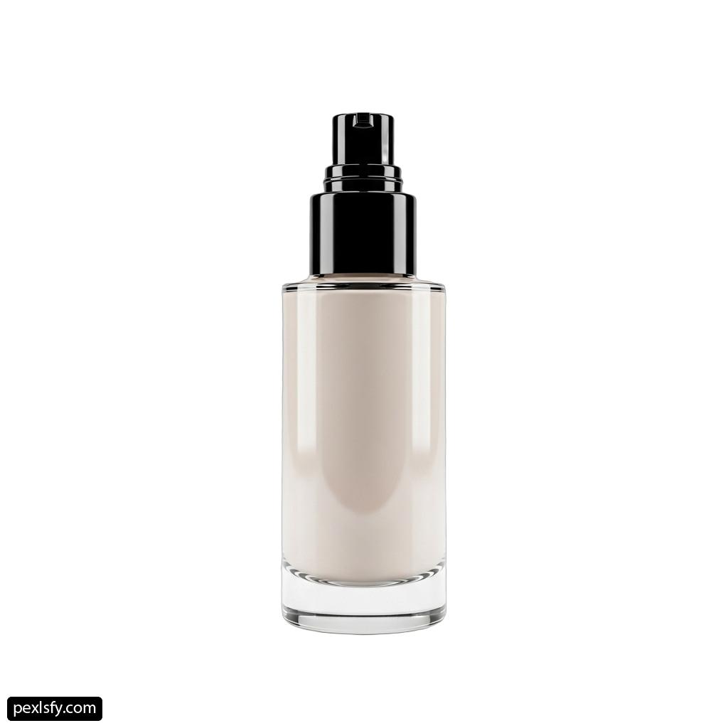 Bottle of liquid foundation on a white background png transparent background
