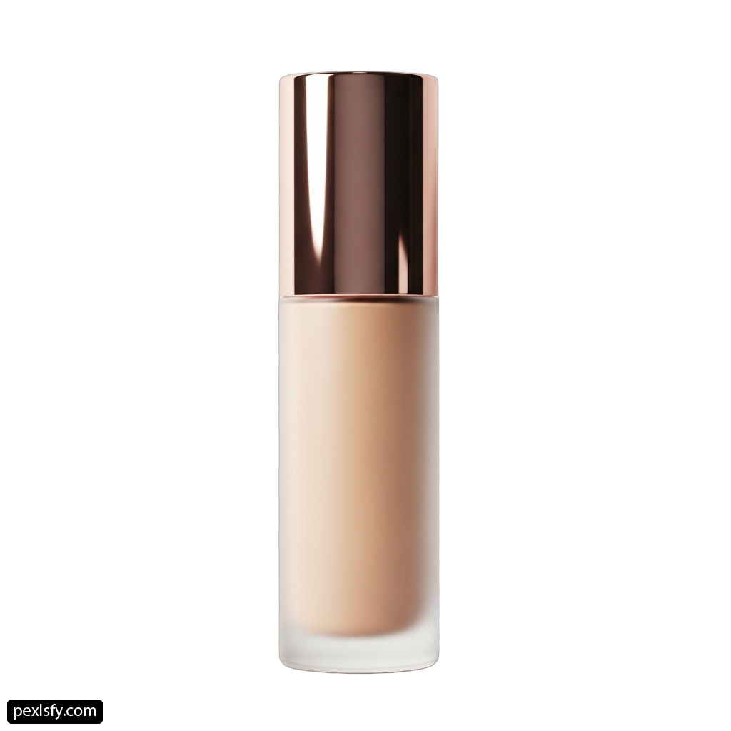 Bottle of liquid foundation on a white background png transparent background