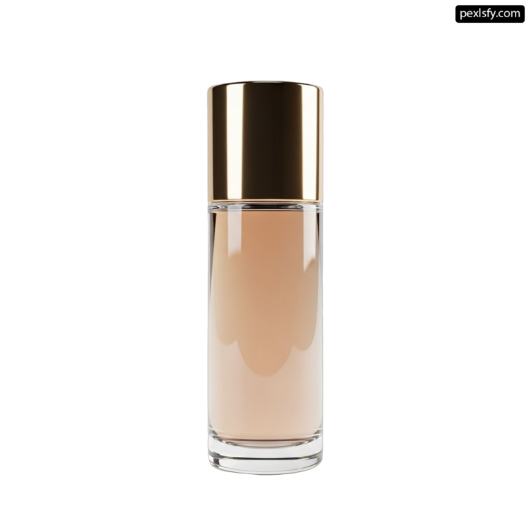 Bottle of liquid foundation on a white background png transparent background