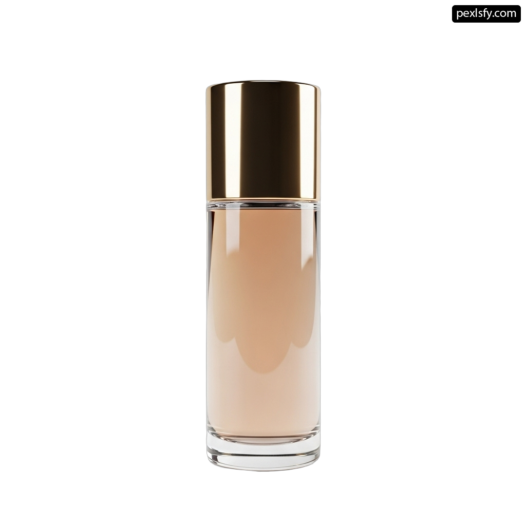 Bottle of liquid foundation on a white background png transparent background