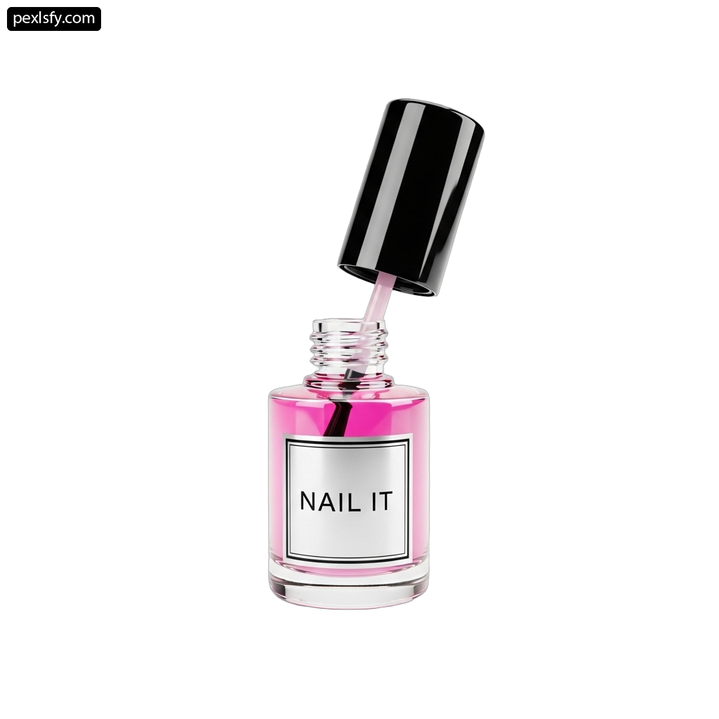 Bottle of nail polish on a white background png transparent background