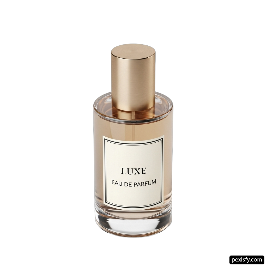 Bottle of perfume on a white background png transparent background