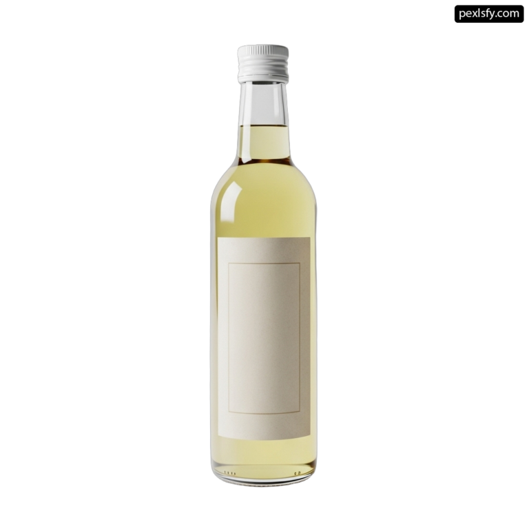 Bottle of white wine on a white background png transparent background