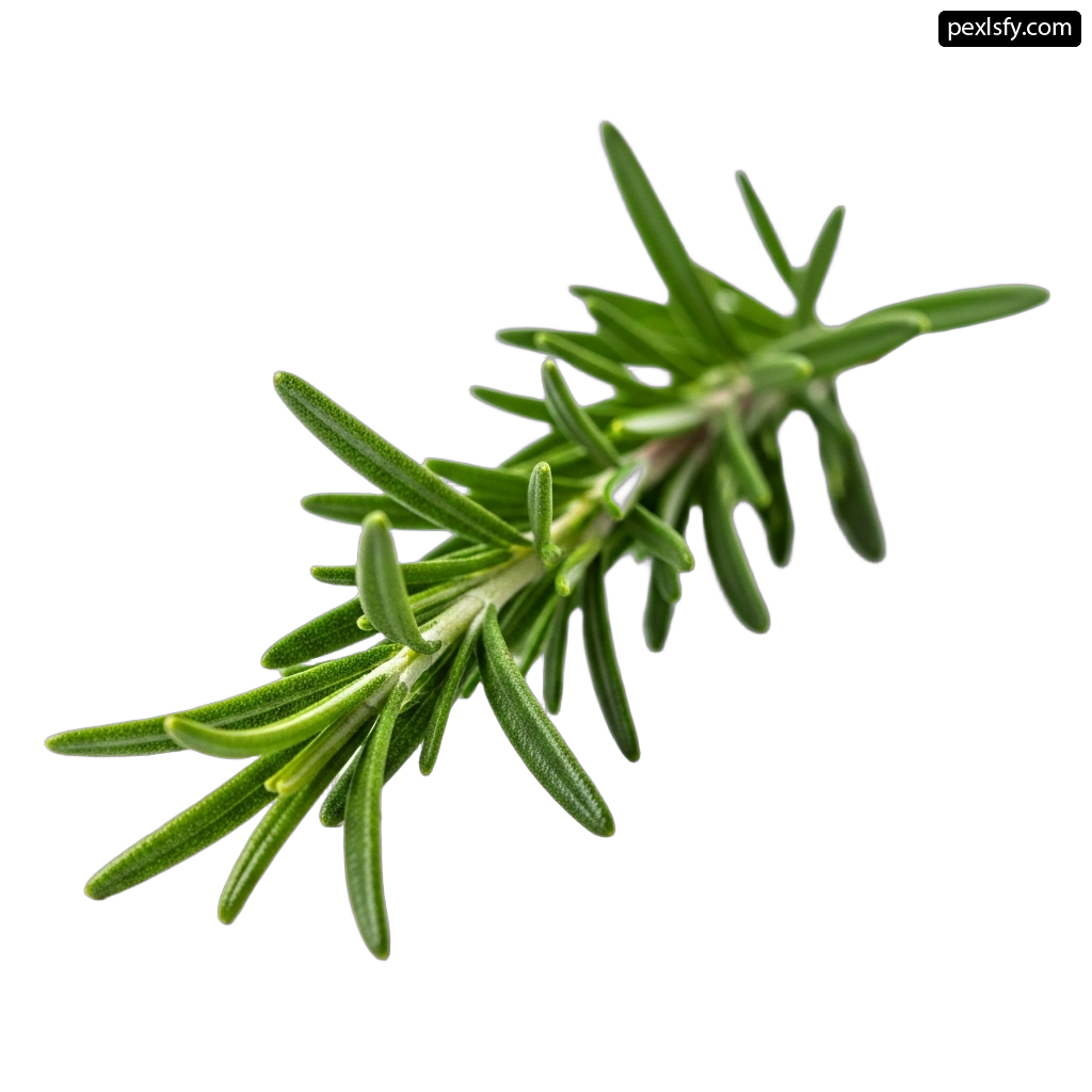 Branch of rosemary on a white background png transparent background