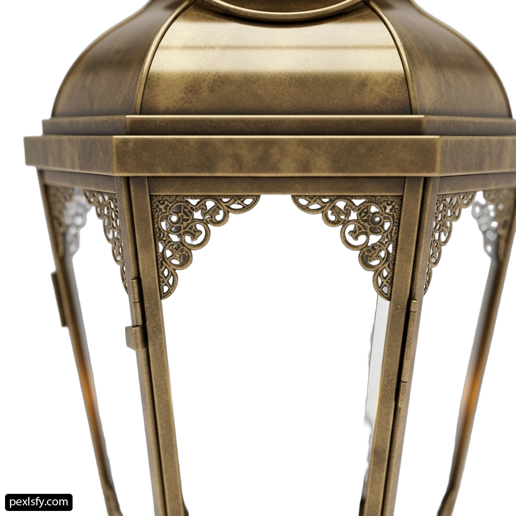 Brass lantern on a white background png transparent background