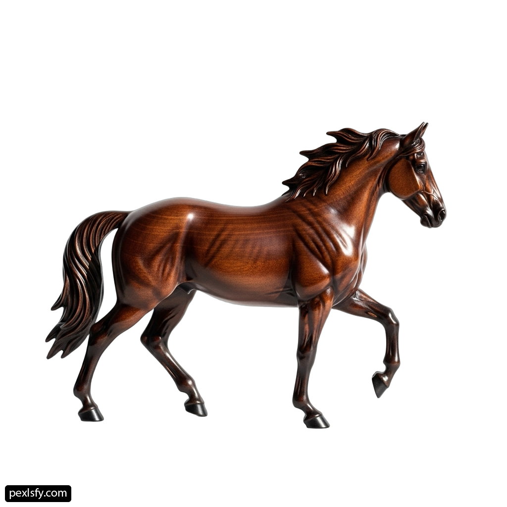 Bronze statue of a horse on a white background png transparent background