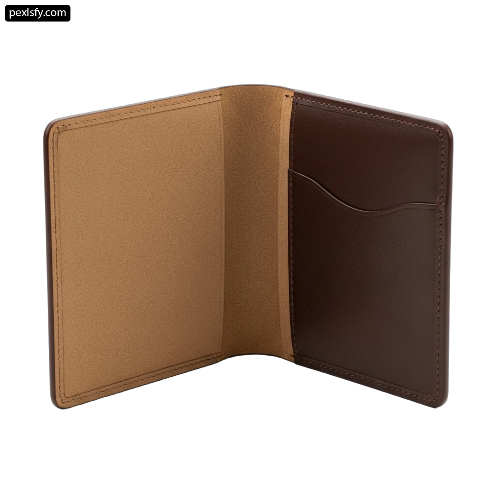 Brown and tan wallet with a card holder png transparent background