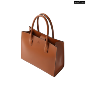 Brown handbag on a white background png transparent background