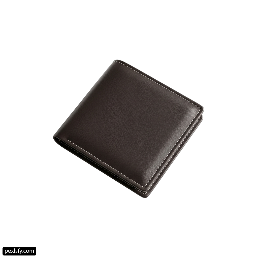 Brown leather wallet on a white background png transparent background