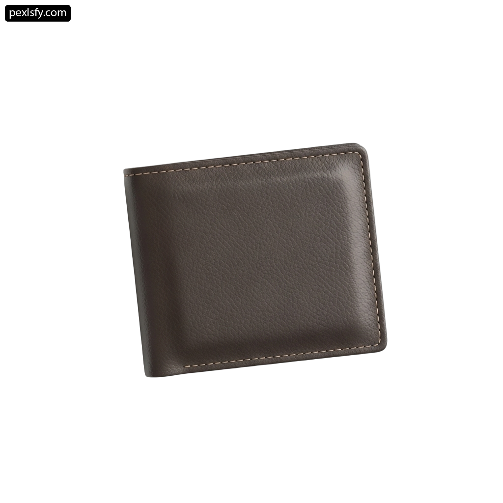 Brown leather wallet on a white background png transparent background