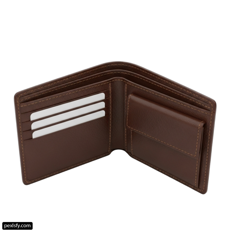 Brown leather wallet with a credit card holder png transparent background