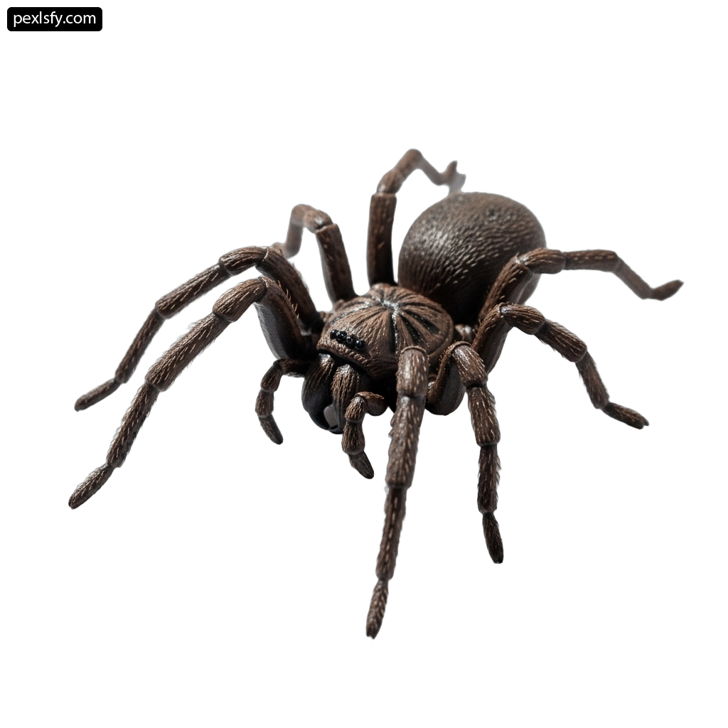 Brown spider on a white background png transparent background