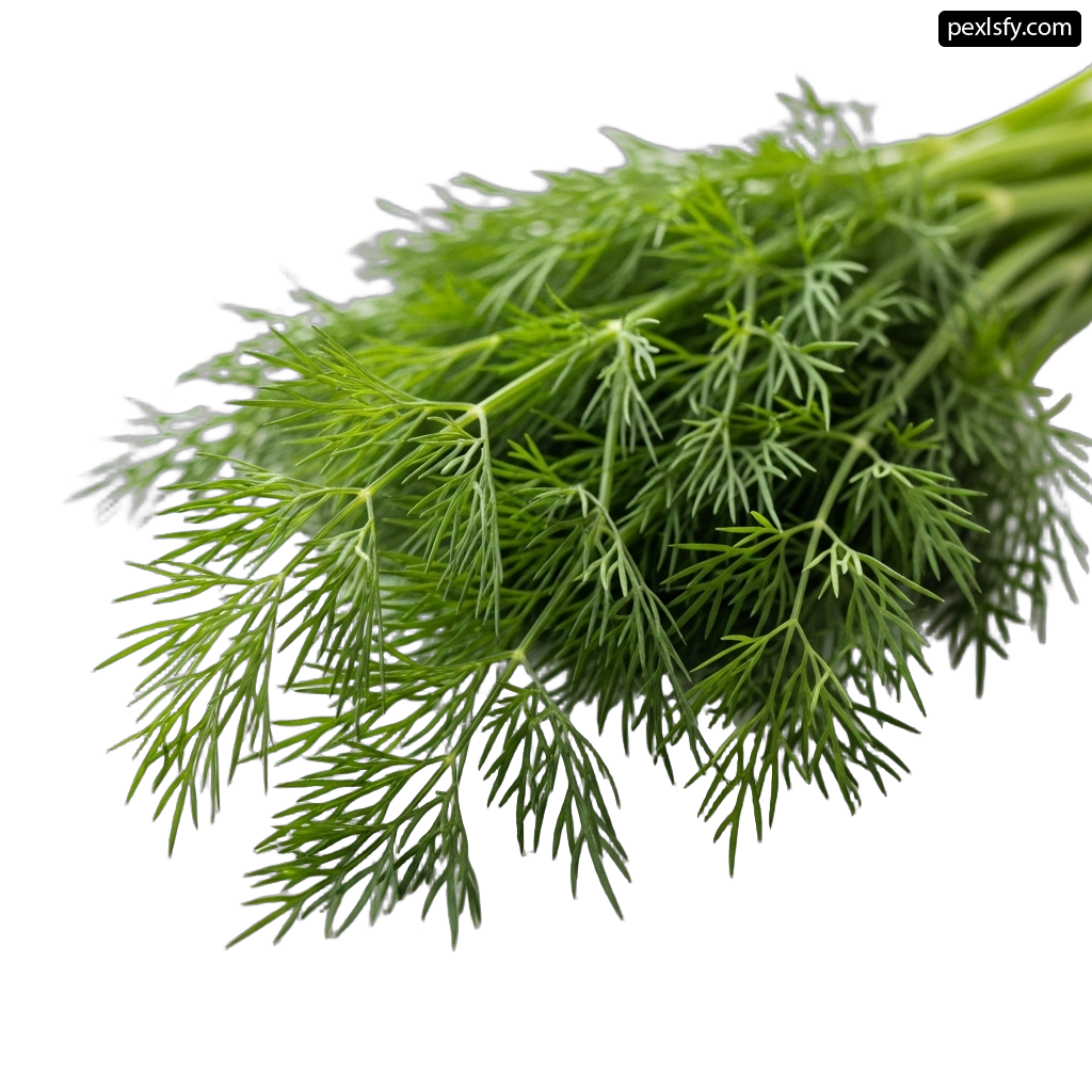 Bunch of dill on a white background png transparent background