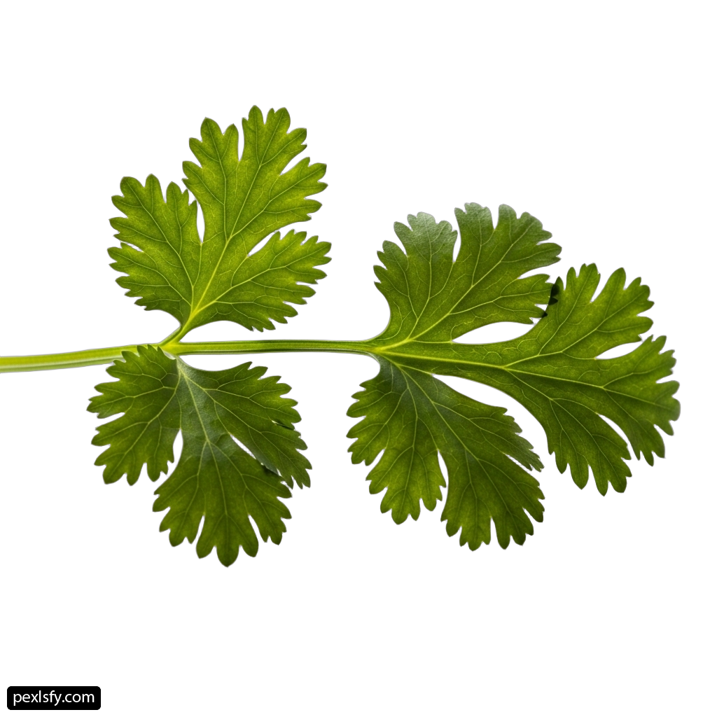 Bunch of parsley leaves on a white background png transparent background