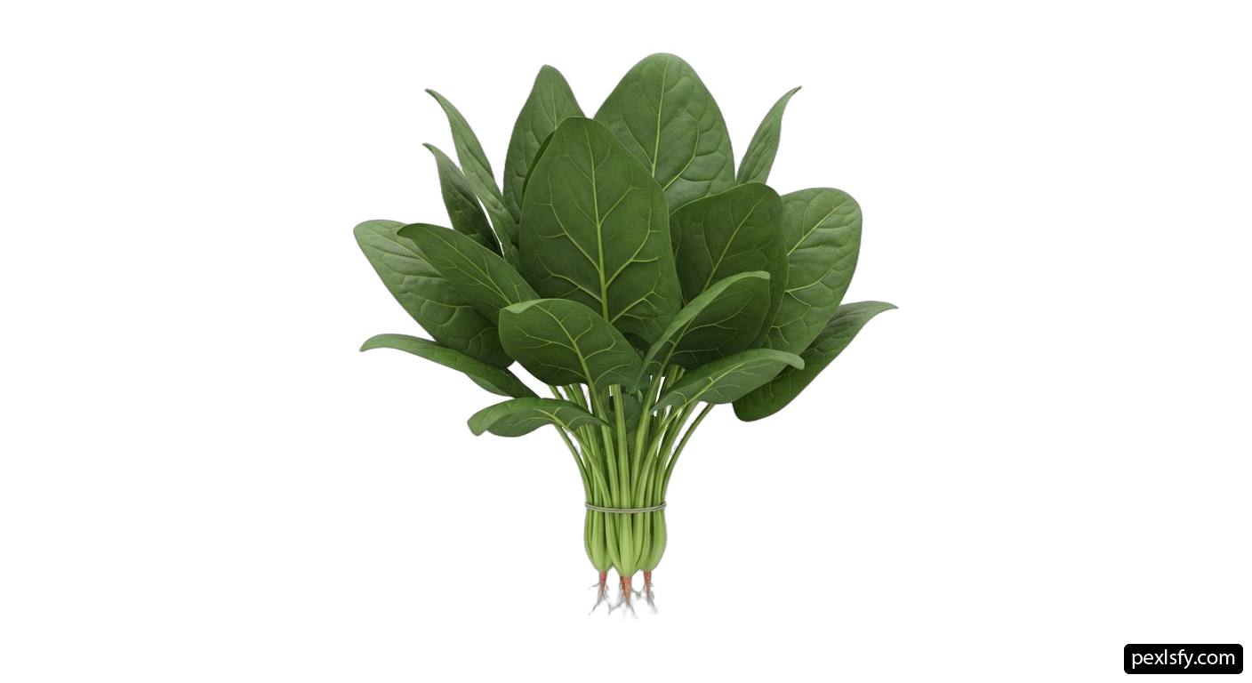Bunch of spinach leaves on a white background png transparent background