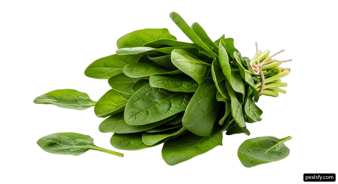 Bunch of spinach leaves on a white background png transparent background