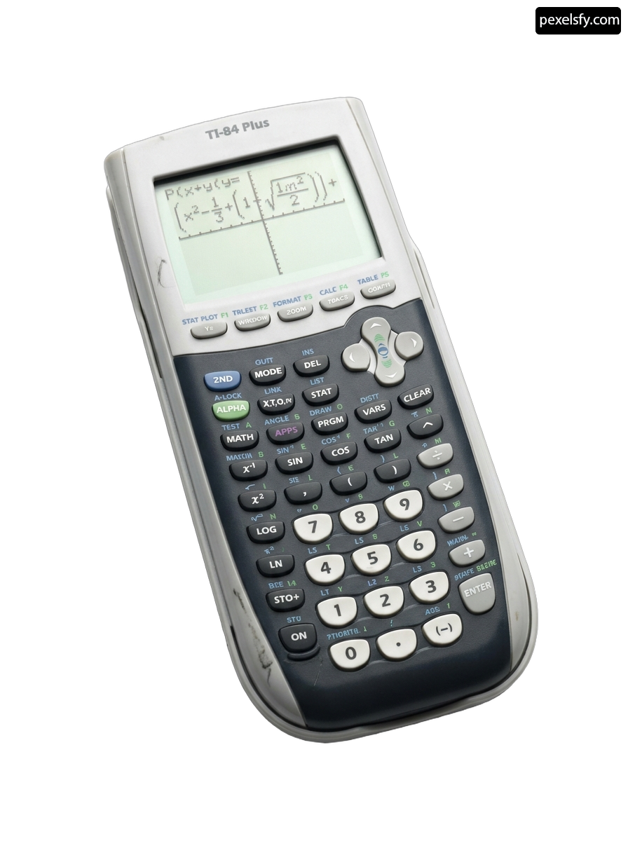 Calculator with a white background and a black keyboard png transparent background