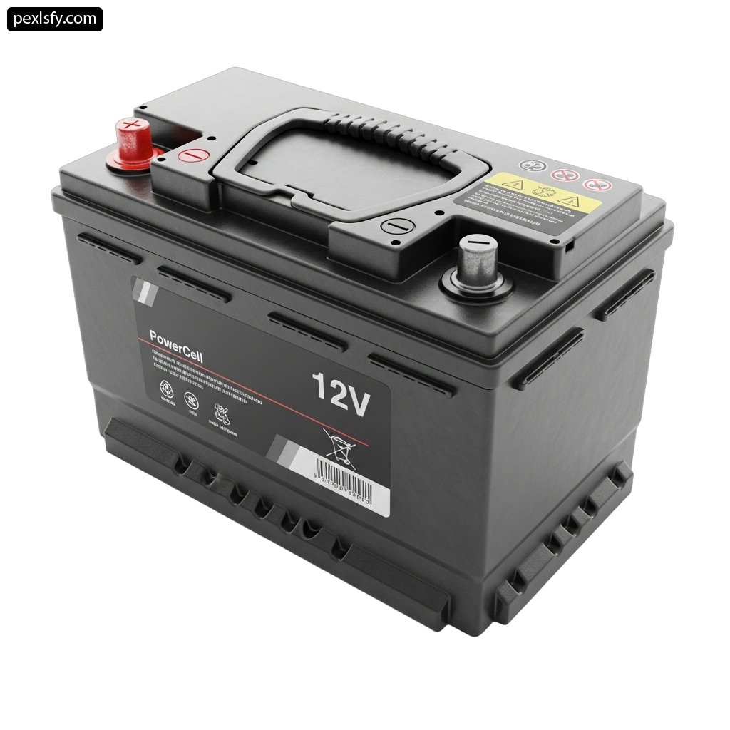 Car battery on a white background png transparent background